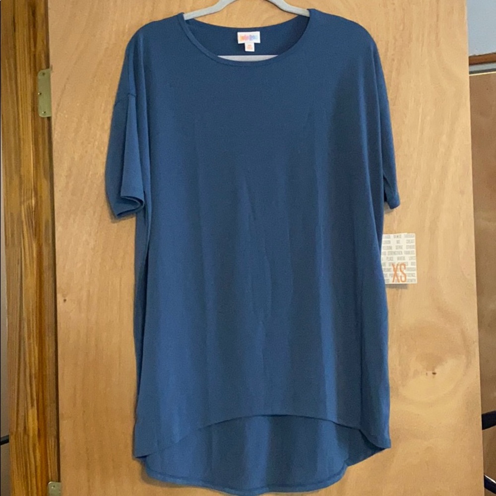 LulaRoe Solid Heather Blue Irma XS NWT